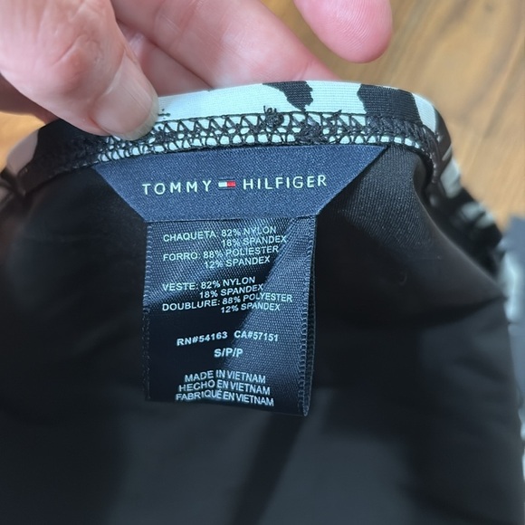 Tommy Hilfiger Womens Small Floral Hipster Bikini Bottoms Black White NWT - Picture 8 of 8